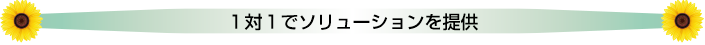 １対１でソリューションを提供